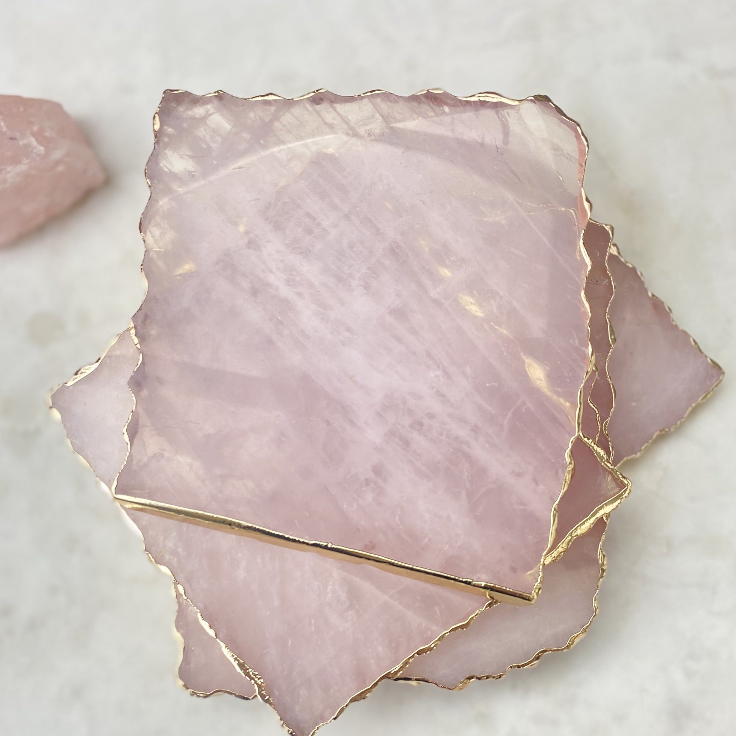 Rose Quartz Crystal Coaster