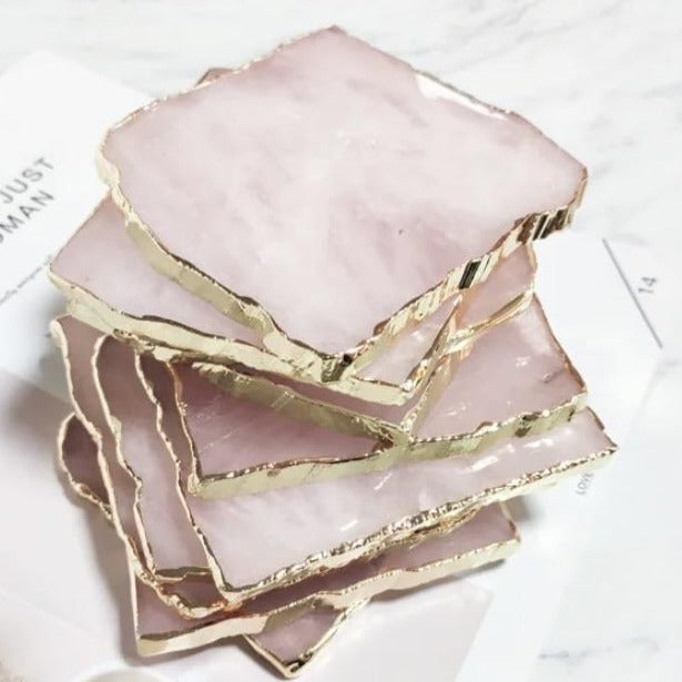 Rose Quartz Crystal Coaster